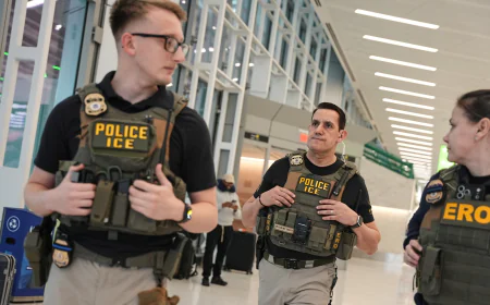 ICE agents at US airports amid TSA staff shortages for shutdown