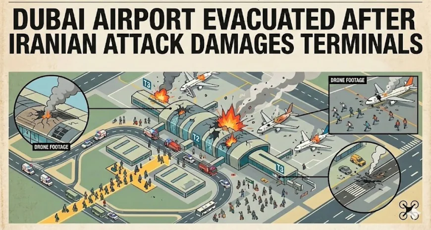 Dubai Airport evacuated after Iranian attack damages terminals