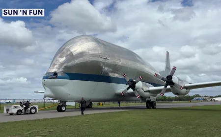 NASA’s rare Super Guppy aircraft lands in Lakeland ahead of SUN ’n FUN Aerospace Expo