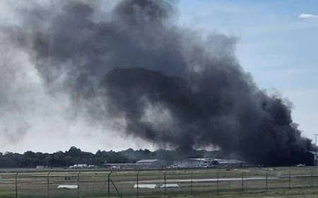 Two dead after small plane crashes into Australia airport hangar