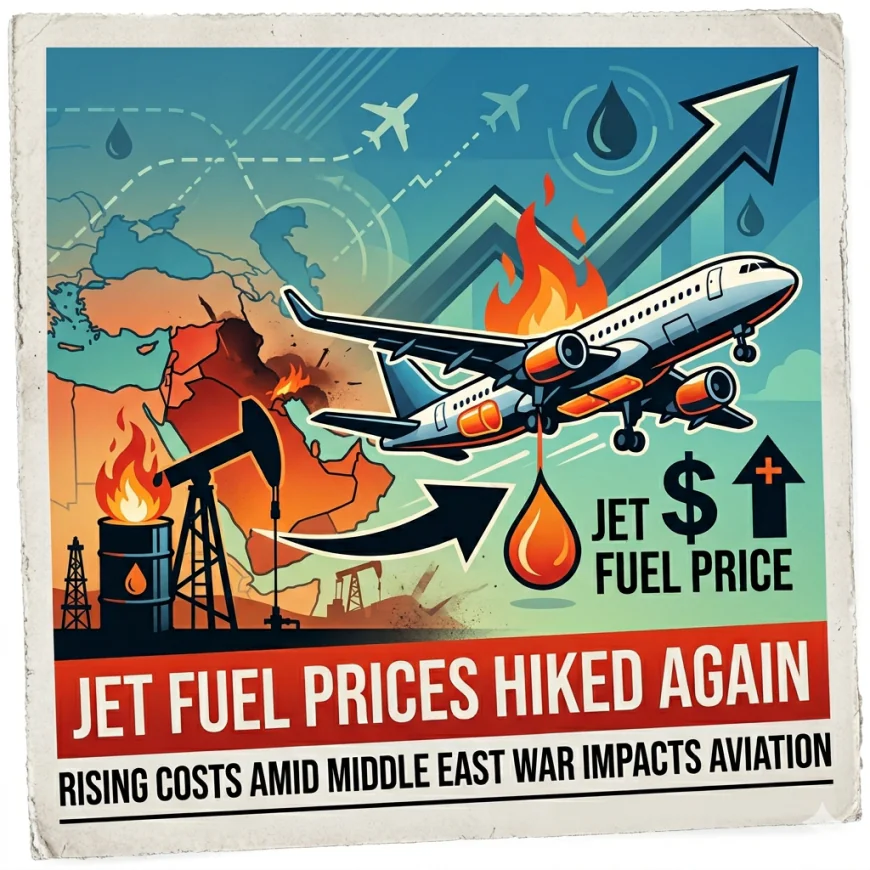 Jet fuel prices hiked again amid Mideast war