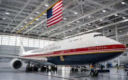 Trump unveils Qatari jet for Air Force One fleet