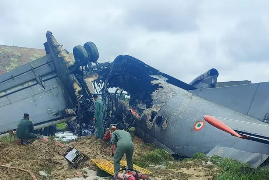 IAF AN-32 crashes during landing in Assam