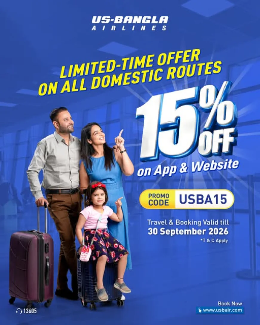 US-Bangla offers 15% discount on domestic flights