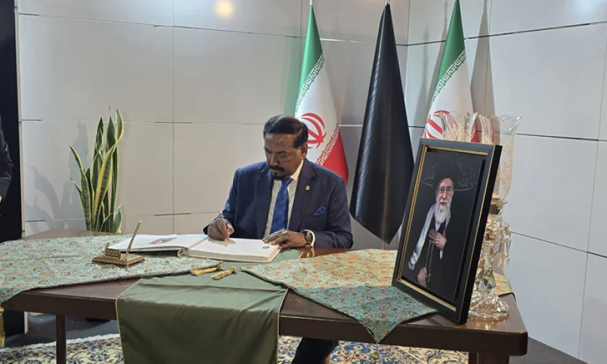 Speaker Hafiz pays tribute at Khamenei's funeral