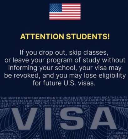 Students may lose US visas for dropout, truancy