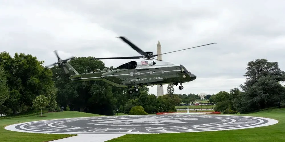 Trump opens new White House helipad