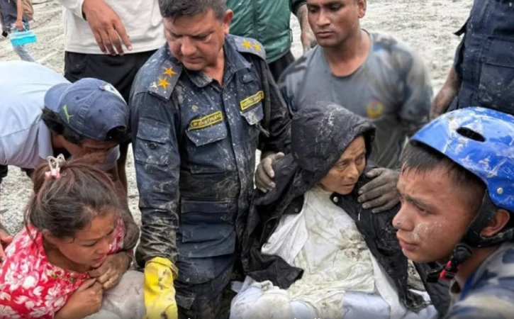 Elderly woman rescued after 11 days into Nuwakot flood
