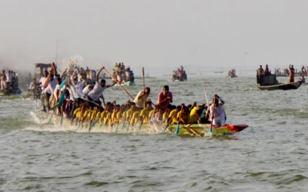  Nikly Haor comes alive with traditional boat race