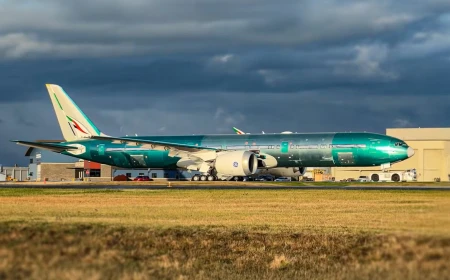 First Emirates Boeing 777-9 moves to paint shop