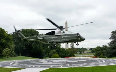 Trump opens new White House helipad
