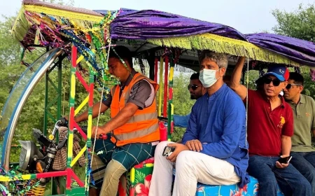 Ministers visit Kuakata beach by van during tourism carnival