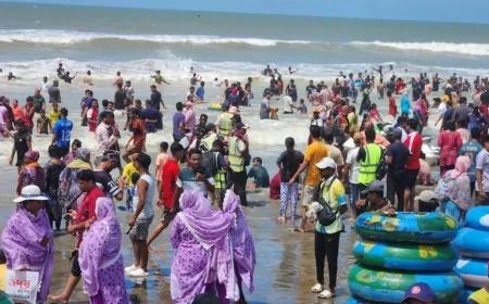 Cox’s Bazar beach attracts large numbers of visitors