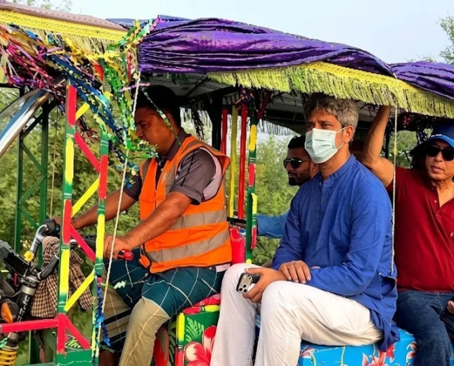 Ministers visit Kuakata beach by van during tourism carnival